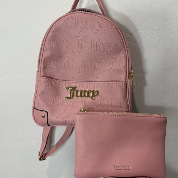 Juicy Couture Handbags - Juicy Couture Pink Backpack with Dome Shape and Top Zipper
